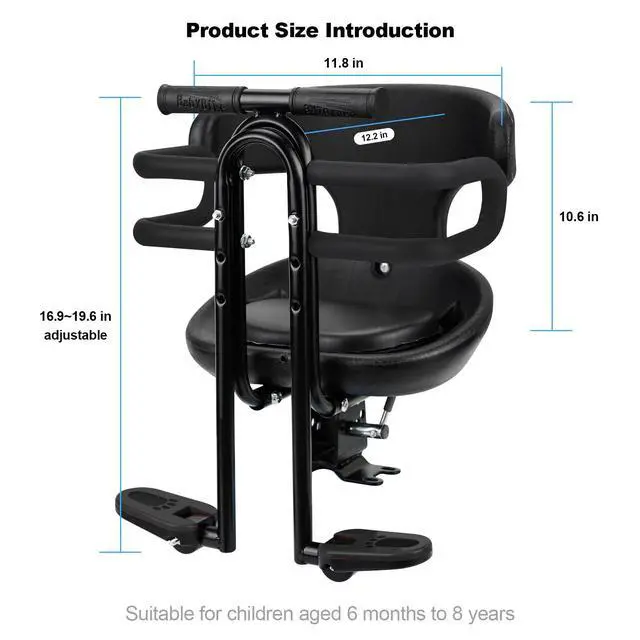 Alt view image 2 of 6 - Kids Bike seat, Kids Front Mounted Bike Seat for Adult Bike
