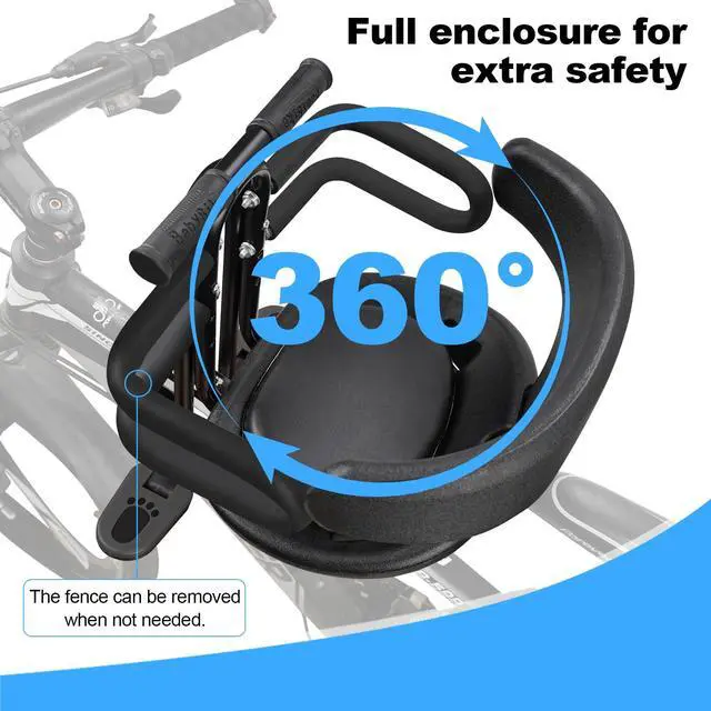 Alt view image 3 of 6 - Kids Bike seat, Kids Front Mounted Bike Seat for Adult Bike