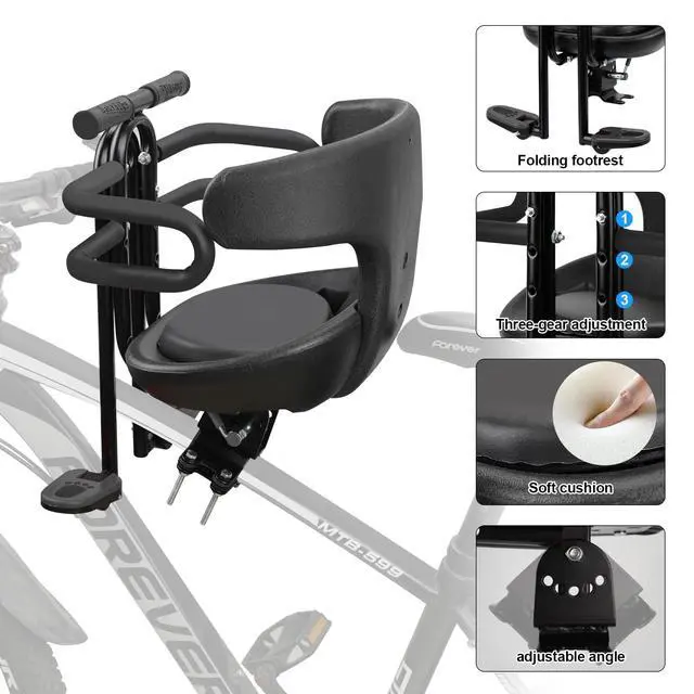 Alt view image 5 of 6 - Kids Bike seat, Kids Front Mounted Bike Seat for Adult Bike