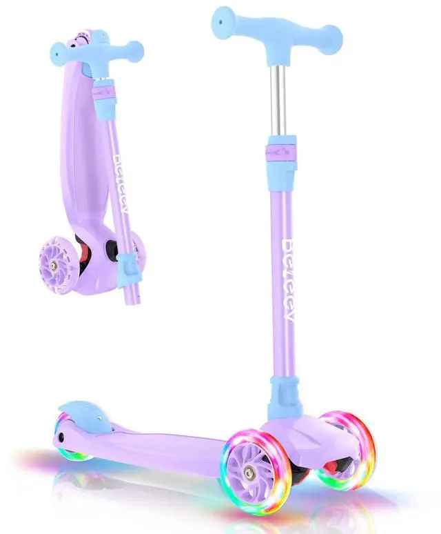 Main image of Scooters for Kids 3 Wheel Kick Scooter for Toddlers Girls Boys, 4 Adjustable Height, Lean to Steer, Light up Wheels, Extra-Wide Deck, Easy to Assemble for Children Ages 3-12