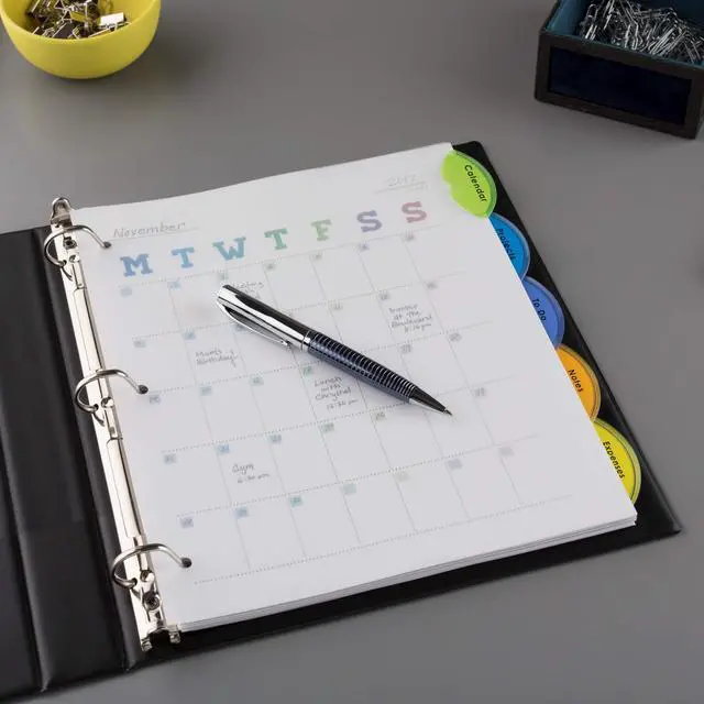 Alt view image 6 of 7 - Insertable Style Edge Plastic Dividers for 3 Ring Binders, 5-Tab Sets, Multicolor, 24 Sets, 120 Divider Tabs (11200)