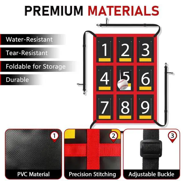 Alt view image 6 of 7 - 7x7 ft Baseball & Softball Practice Net with 9 Numbered Strike Zone | PRO Training Net for Hitting, Pitching & Batting | with Carry Bag, Bow Frame for All Ages & Skills