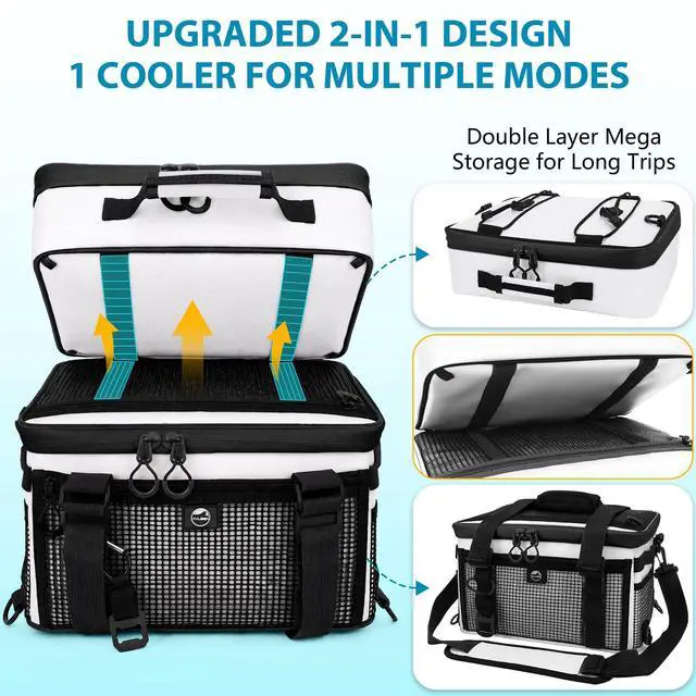 Alt view image 2 of 7 - Paddle Board Cooler, 2-in-1 Double Layer Detachable SUP Deck Bag, Waterproof Paddleboard Cooler Bag Stand Up Paddle Board Accessories for Inflatable SUP, Kayak, Boat & Beach