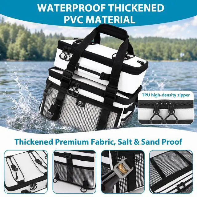 Alt view image 3 of 7 - Paddle Board Cooler, 2-in-1 Double Layer Detachable SUP Deck Bag, Waterproof Paddleboard Cooler Bag Stand Up Paddle Board Accessories for Inflatable SUP, Kayak, Boat & Beach