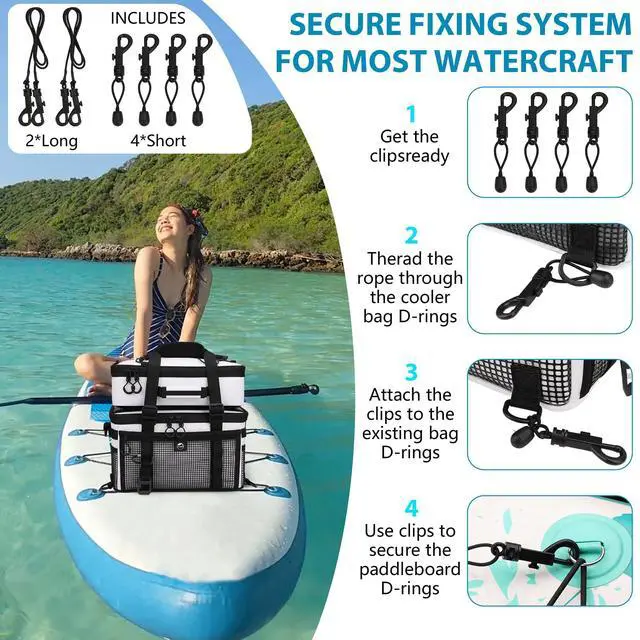Alt view image 7 of 7 - Paddle Board Cooler, 2-in-1 Double Layer Detachable SUP Deck Bag, Waterproof Paddleboard Cooler Bag Stand Up Paddle Board Accessories for Inflatable SUP, Kayak, Boat & Beach