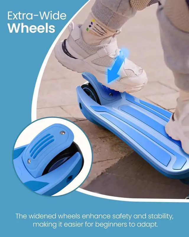 Alt view image 4 of 7 - 2-in-1 Adjustable Kick Scooter for Kids 3-5 (Suitable 3-12 Years),5-Level Handlebar & Removable Seat, LED Light-Up Wheels, Wide Deck, Foldable Design for Indoor/Outdoor Use - Girls & Boys