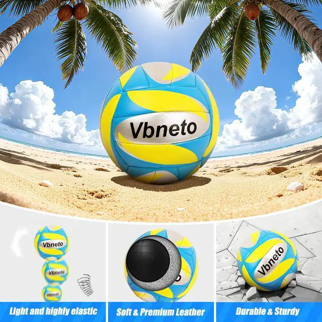 Alt view image 5 of 7 - Volleyball Net for Backyard, No Sagging Professional Heavy Duty Outdoor Portable Net Set with Poles, Adjustable Height, Includes Volleyball & Carry Bag, Ideal for Beach and Grass