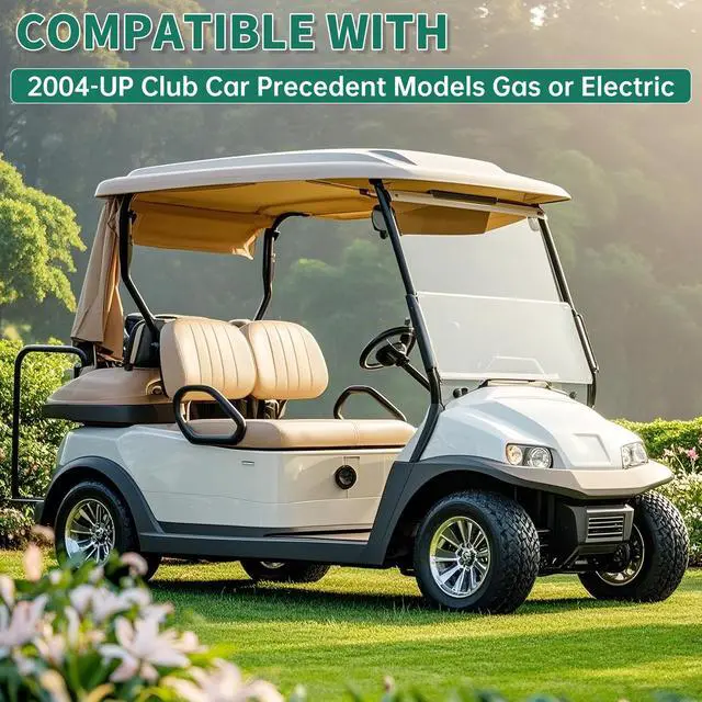 Alt view image 2 of 7 - Golf Cart Tinted Foldable Windshield Compatible with 2004-UP Club Car Precedent,Tempo,Onward Gas or Electric Models Golf Cart Folding Down Impact Resistance HD View Front Windshield