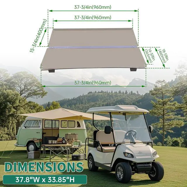Alt view image 3 of 7 - Golf Cart Tinted Foldable Windshield Compatible with 2004-UP Club Car Precedent,Tempo,Onward Gas or Electric Models Golf Cart Folding Down Impact Resistance HD View Front Windshield
