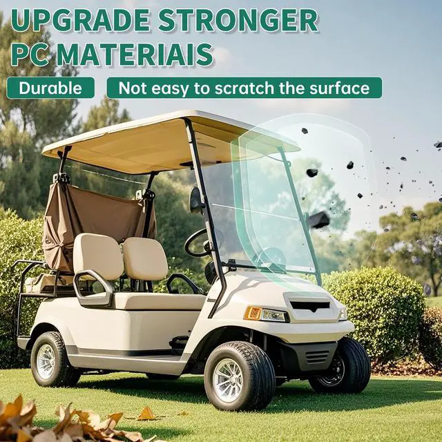 Alt view image 6 of 7 - Golf Cart Tinted Foldable Windshield Compatible with 2004-UP Club Car Precedent,Tempo,Onward Gas or Electric Models Golf Cart Folding Down Impact Resistance HD View Front Windshield