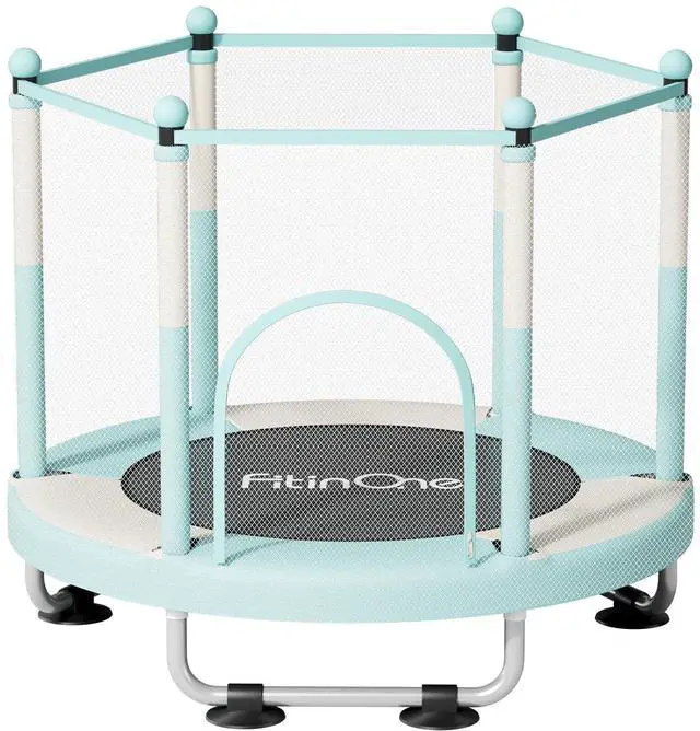 Main image of Trampoline for Kids, 5 FT Indoor & Outdoor Toddler Trampoline with Safety Enclosure Net, Birthday Gifts for Kids, Gifts for Boy and Girl, Age 3-8