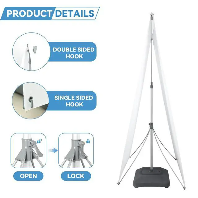Alt view image 3 of 6 - Double Sided X Banner Stand with Water Base Adjustable Fit Banner Size from 23"X63" to 32"X78" for Outdoor Sidewalk,Trade Show & Retail Advertising