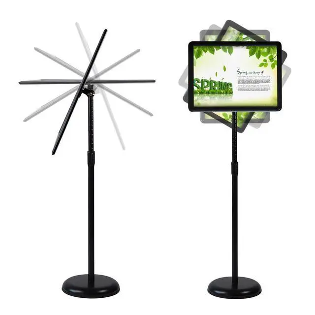 Alt view image 4 of 6 - Sign Holder Pedestal Sign Stand 8.5x11 inches with Base for Floor Vertical & Horizontal View Displayed,Snap-Open Frame with Safety Corner Outdoor,2 Pack