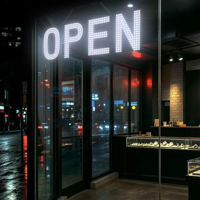 Alt view image 6 of 7 - Open Signs for Business, 30"x10" Ultra Bright LED Open Sign, Remote Control Dimmable & 180° Foldable, Perfect for Cafe, Salon, Bar, Retail Storefront - Cold White