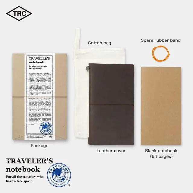 Alt view image 2 of 7 - Traveler's Notebook, Regular Size, Brown 13715006
