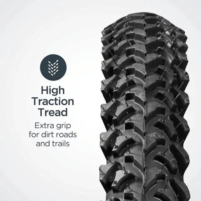 Alt view image 2 of 7 - Replacement Bike Tire, 24" x 1.95" Mountain Bike Tire, Wide & Blocky Knobs, Puncture Guard, Fits Internal Rim Widths 19mm-29mm, PSI Range 35 to 65 (Pack of 2)