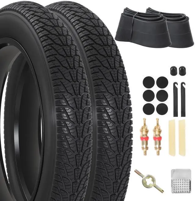 Main image of 20x4.0/ 20x3.0/ 26x4.0 Fat Bike Tires, 20x4/ 20x3/ 26x4 Fat Tire Tube and Bicycle Repair Tool Kit, Foldable Heavy Duty Off-Road Bike, Ebike Fat Tires Replacement Set
