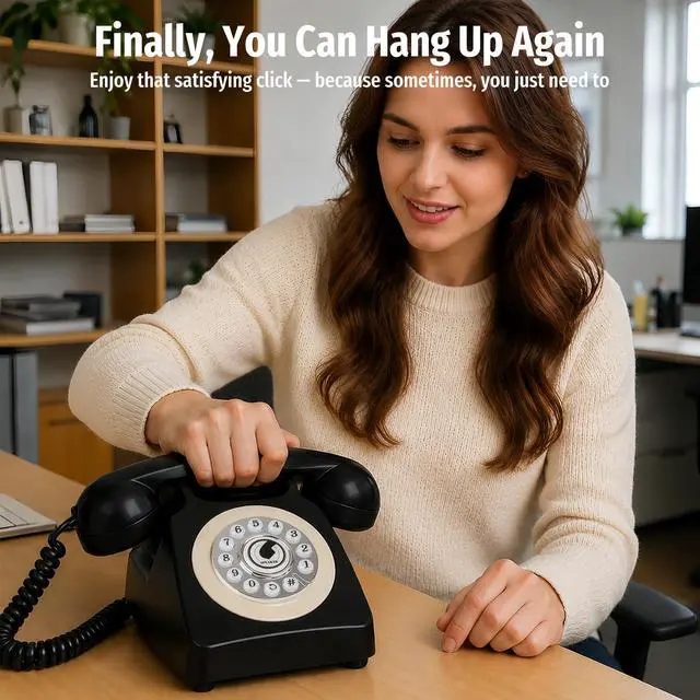 Alt view image 7 of 7 - Bluetooth Landline Phone with Handset and Speakerphone, Retro Bluetooth Home Phone, Classic Bluetooth Desk Phone, Cordless Bluetooth Telephone with USB Rechargeable
