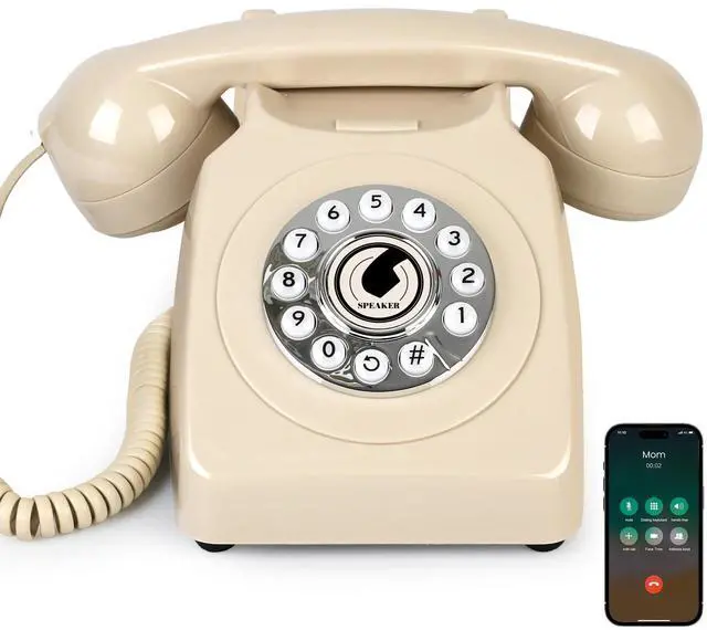 Main image of Bluetooth Landline Phone with Handset and Speakerphone, Retro Bluetooth Home Phone, Classic Bluetooth Desk Phone, Cordless Bluetooth Telephone with USB Rechargeable