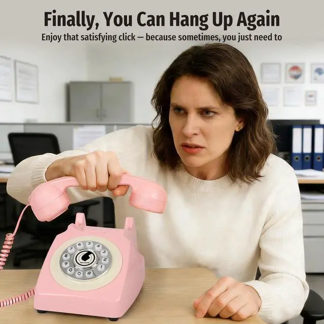 Alt view image 5 of 7 - Bluetooth Landline Phone with Handset and Speakerphone, Retro Bluetooth Home Phone, Classic Bluetooth Desk Phone, Cordless Bluetooth Telephone with USB Rechargeable
