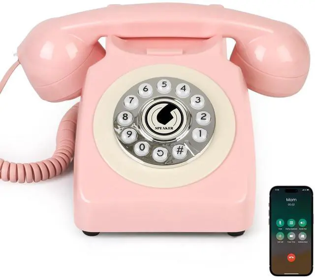 Main image of Bluetooth Landline Phone with Handset and Speakerphone, Retro Bluetooth Home Phone, Classic Bluetooth Desk Phone, Cordless Bluetooth Telephone with USB Rechargeable