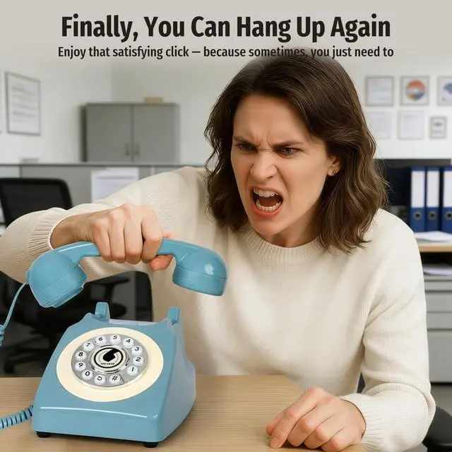 Alt view image 5 of 7 - Bluetooth Landline Phone with Handset and Speakerphone, Retro Bluetooth Home Phone, Classic Bluetooth Desk Phone, Cordless Bluetooth Telephone with USB Rechargeable