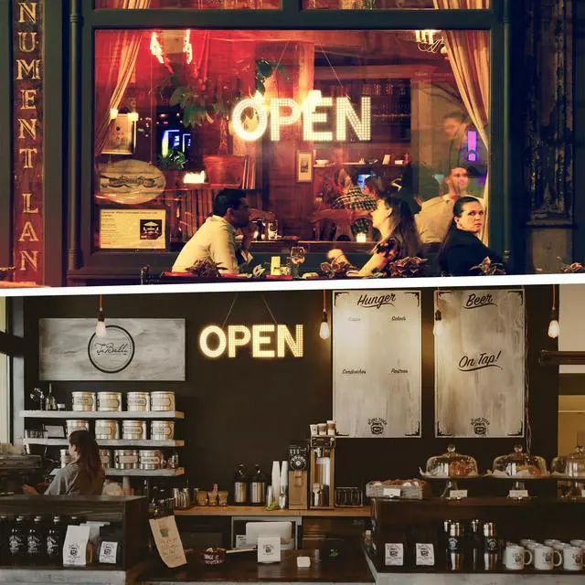 Alt view image 3 of 7 - LED Open Sign for Business,22"x7" Dimmable Brightness Large Electric Light Up Sign, Hanging Installation for Store Restaurant Office Bar Hotel Salon (warm white)