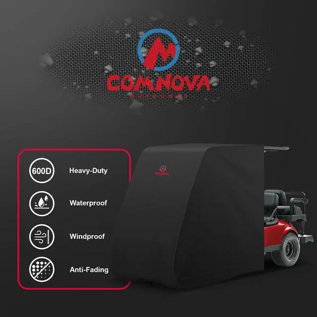 Alt view image 5 of 7 - Comnova Golf Cart Cover 6 Passenger - 600D Waterproof Golf Carts Enclosure with Zipper, Windproof & UV Resistant, Outdoor Golf Cart Cover Universal Fit EZGO, Club Car, Yamaha up to 156"L x 51"W x 70"H