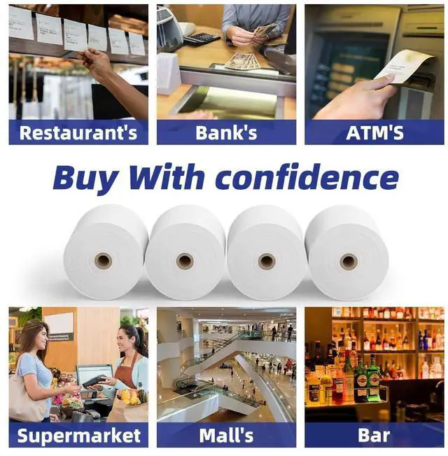 Alt view image 3 of 6 - 30 Rolls 3 1/8 x 230 Thermal Paper Receipt Rolls 55 GSM Premium Quality Thick paper For POS Cash Register BPA Free