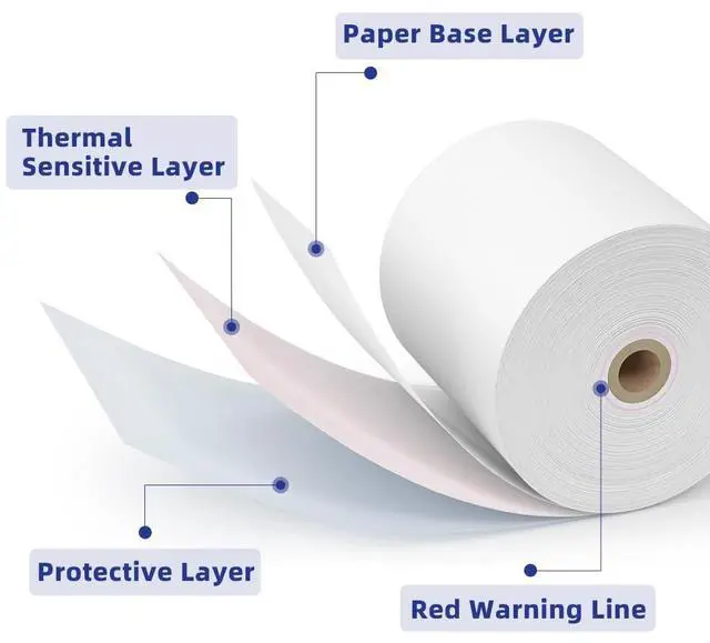 Alt view image 6 of 6 - 30 Rolls 3 1/8 x 230 Thermal Paper Receipt Rolls 55 GSM Premium Quality Thick paper For POS Cash Register BPA Free