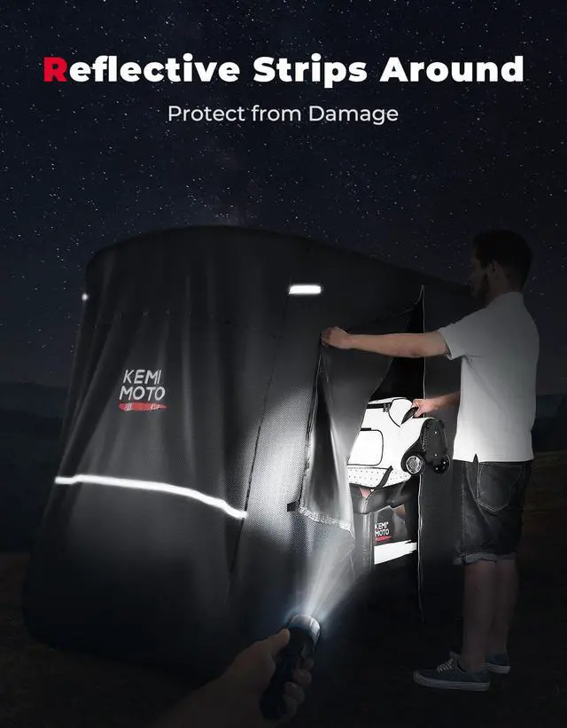 Alt view image 7 of 7 - 600D Waterproof Golf Cart Cover, Universal Heavy Duty Large Golf Cart Rain Cover with Storage Bag Compatible with EZGO Club Car 2/2+2/4 Passenger, Black