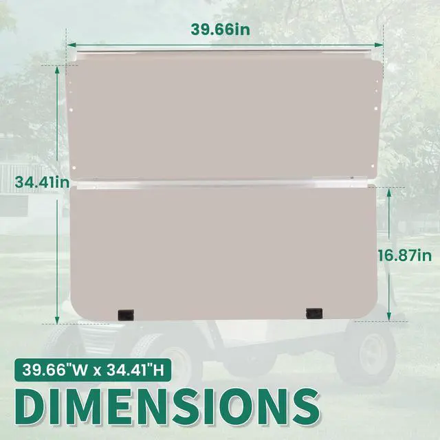 Alt view image 3 of 7 - Tinted Windshield Compatible with 1982-2000.5 Club Car DS Golf Cart Smoke Style Fold Down Windscreen