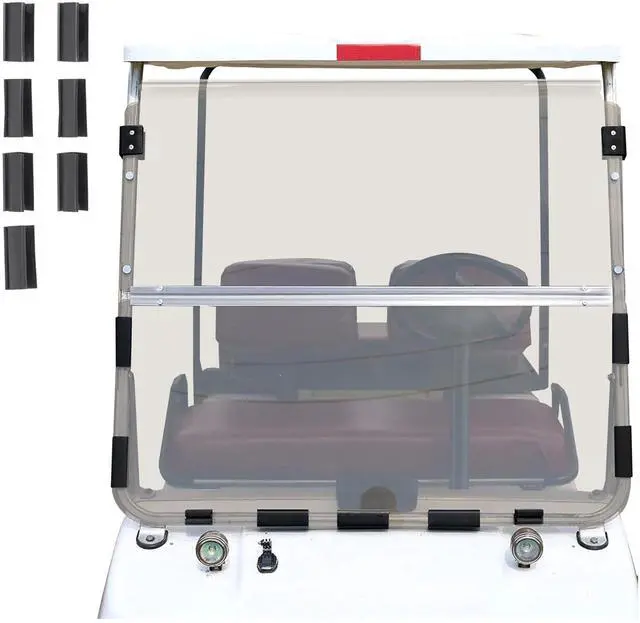 Main image of Tinted Windshield Compatible with 1982-2000.5 Club Car DS Golf Cart Smoke Style Fold Down Windscreen