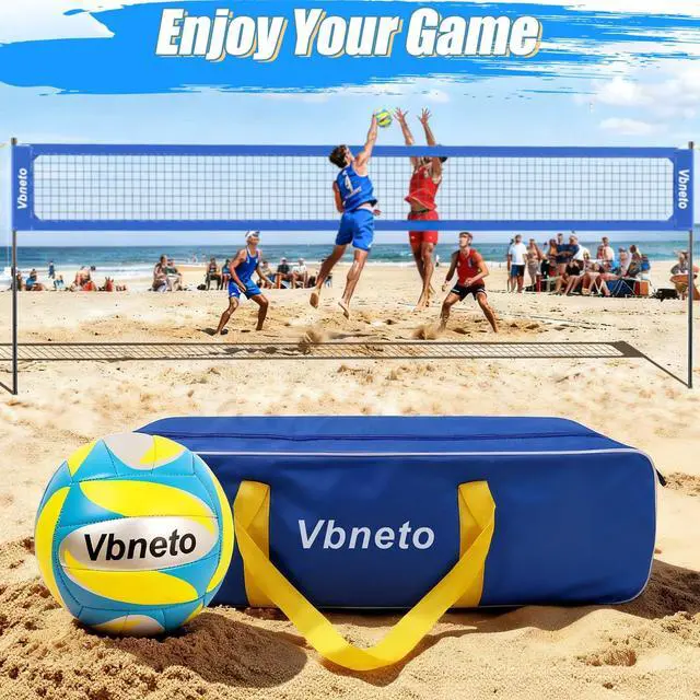 Alt view image 6 of 7 - Volleyball Net for Backyard, No Sagging Professional Heavy Duty Outdoor Portable Net Set with Poles, Adjustable Height, Includes Volleyball & Carry Bag, Ideal for Beach and Grass