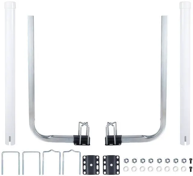 Main image of 1 Pair of Boat Trailer Guide, Trailer Guide Ons Galvanized Steel for Boat, Fishing Boat, Sailboat Trailer, Silver and Black, L Shaped/T Shaped