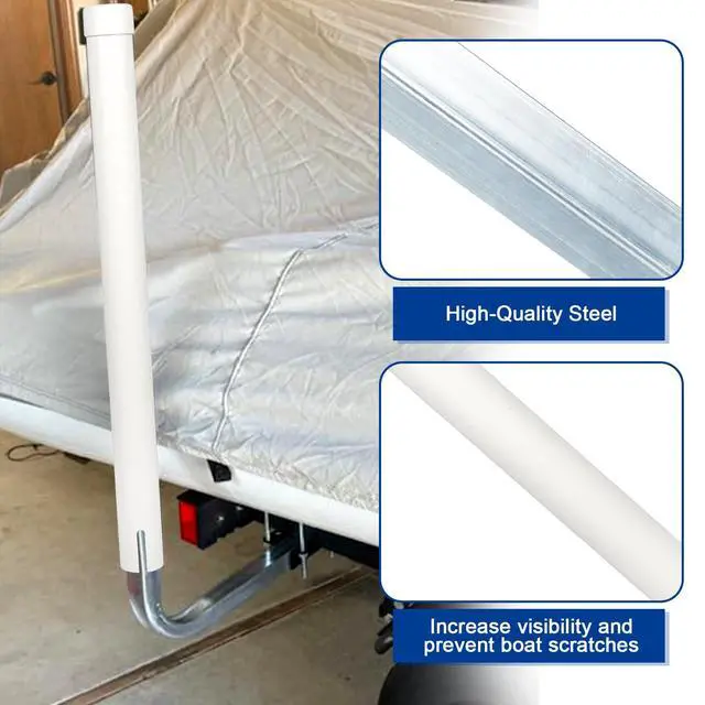 Alt view image 5 of 7 - 1 Pair of Boat Trailer Guide, Trailer Guide Ons Galvanized Steel for Boat, Fishing Boat, Sailboat Trailer, Silver and Black, L Shaped/T Shaped