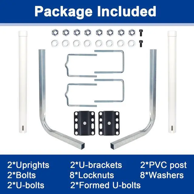 Alt view image 6 of 7 - 1 Pair of Boat Trailer Guide, Trailer Guide Ons Galvanized Steel for Boat, Fishing Boat, Sailboat Trailer, Silver and Black, L Shaped/T Shaped