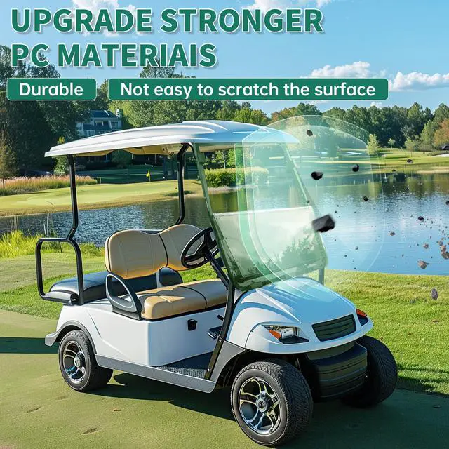 Alt view image 3 of 7 - Tinted Windshield Compatible with 2000.5 to Current Club Car DS Golf Cart Smoke Style Windshield Approximate Dimensions 40"W X 36.5"H Fold Down