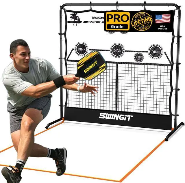 Main image of Portable Pickleball Rebounder Net with Kitchen Lines System, Solo Training Net System for Dinks, Volleys & Drives, Accuracy Trainer with Carry Bag, for Backyard, Driveway, Garage
