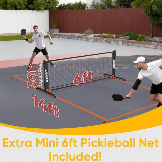 Alt view image 3 of 6 - Portable Pickleball Rebounder Net with Kitchen Lines System, Solo Training Net System for Dinks, Volleys & Drives, Accuracy Trainer with Carry Bag, for Backyard, Driveway, Garage