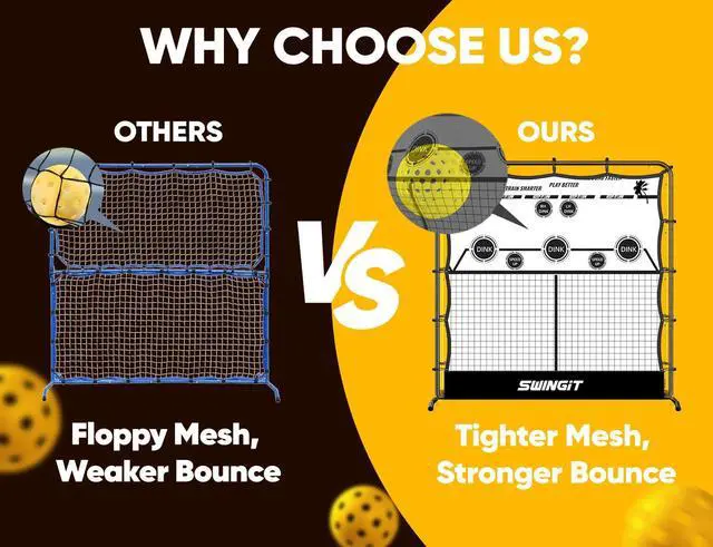 Alt view image 4 of 6 - Portable Pickleball Rebounder Net with Kitchen Lines System, Solo Training Net System for Dinks, Volleys & Drives, Accuracy Trainer with Carry Bag, for Backyard, Driveway, Garage