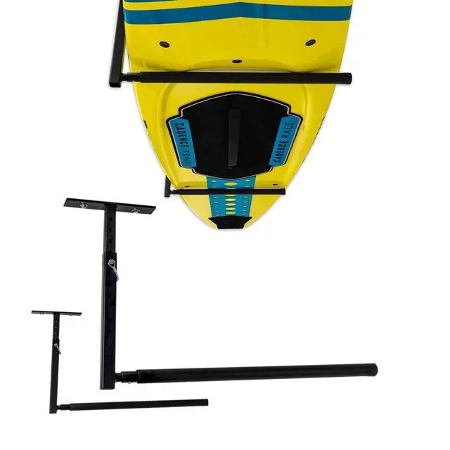 Alt view image 6 of 6 - Standup Paddle Board and Surfboard Garage Storage Rack - Adjustable Ceiling Mount Hanger for SUP Storage, Heavy Duty Overhead Paddleboard Organizer for Garage, Space Saving Rack