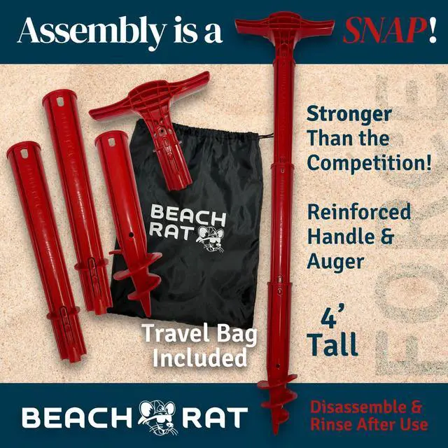 Alt view image 2 of 5 - Force Anchor & Storage Bag - 4ft Jet Ski Anchor/Boat Anchor/Kayak Anchor for Shallow Water and Sandbar - High Strength Plastic Pole Boat Accessory - Sand Bar Anchor Kit Case