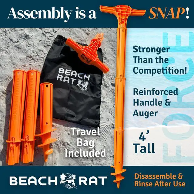 Alt view image 4 of 6 - Force Anchor & Storage Bag - 4ft Jet Ski Anchor/Boat Anchor/Kayak Anchor for Shallow Water and Sandbar - High Strength Plastic Pole Boat Accessory - Sand Bar Anchor Kit Case