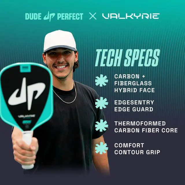 Alt view image 4 of 5 - SLK Valkyrie Pickleball Paddles | Widebody Beginner Paddles | A beginner-friendly pickleball racket built for all-court control and easy-to-use performance, with Fiberflex Fiberglass