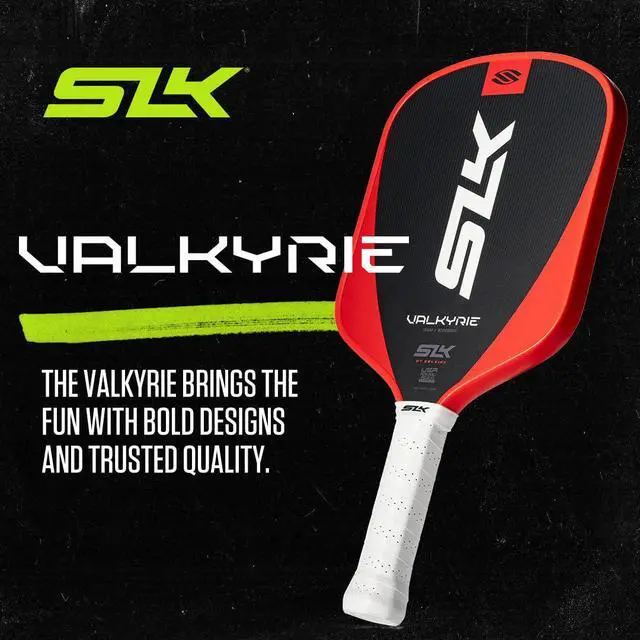Alt view image 3 of 7 - SLK Valkyrie Pickleball Paddles | Widebody Beginner Paddles | A beginner-friendly pickleball racket built for all-court control and easy-to-use performance, with Fiberflex Fiberglass