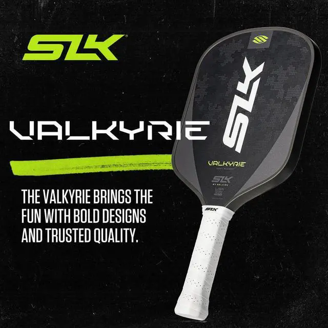 Alt view image 3 of 7 - SLK Valkyrie Pickleball Paddles | Widebody Beginner Paddles | A beginner-friendly pickleball racket built for all-court control and easy-to-use performance, with Fiberflex Fiberglass