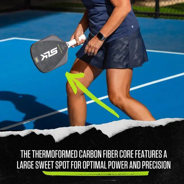 Alt view image 5 of 7 - SLK Valkyrie Pickleball Paddles | Widebody Beginner Paddles | A beginner-friendly pickleball racket built for all-court control and easy-to-use performance, with Fiberflex Fiberglass