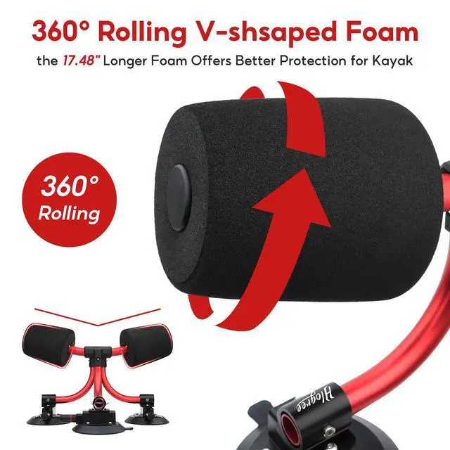 Alt view image 5 of 7 - TriGrip Kayak Load Roller,3 Suction Cups Kayak Roller Loader,Kayak Helpers -Pump Vacuum Type- Kayak Roof Roller Loader Load Assist Mount,Kayak Loader Lift Assist System for Car SUV,Kayak Accessories