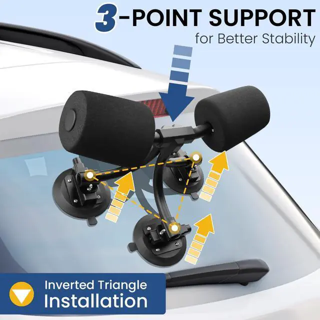 Alt view image 2 of 7 - TriGrip Kayak Load Roller,3 Suction Cups Kayak Roller Loader,Kayak Helpers -Pump Vacuum Type- Kayak Roof Roller Loader Load Assist Mount,Kayak Loader Lift Assist System for Car SUV,Kayak Accessories